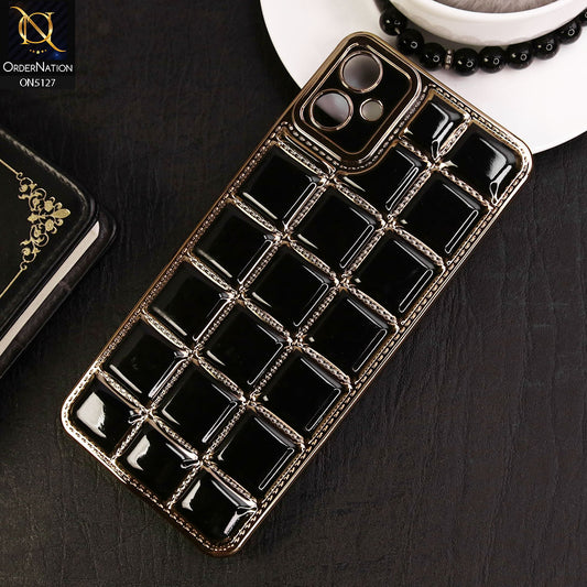 Samsung Galaxy A05 Cover - Black - New Trendy 3D Electroplating Square Grid Design Soft TPU Case