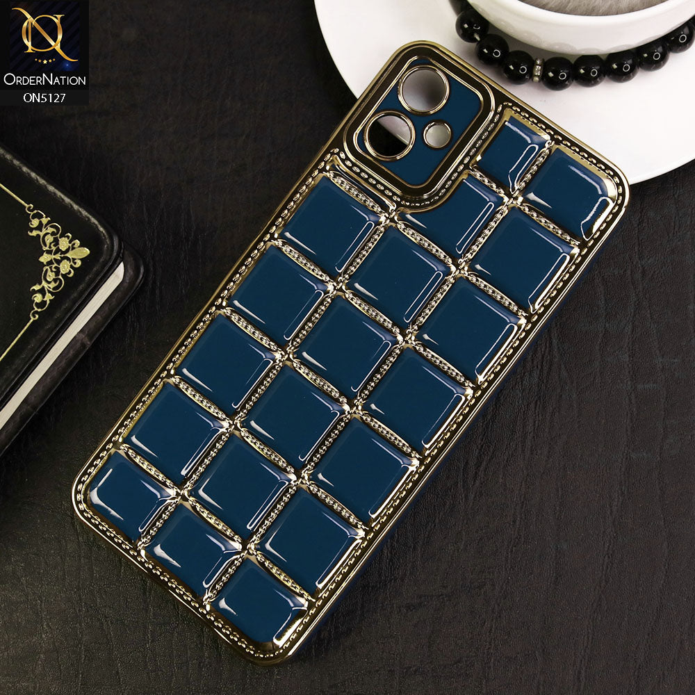 Samsung Galaxy A05 Cover - Blue - New Trendy 3D Electroplating Square Grid Design Soft TPU Case