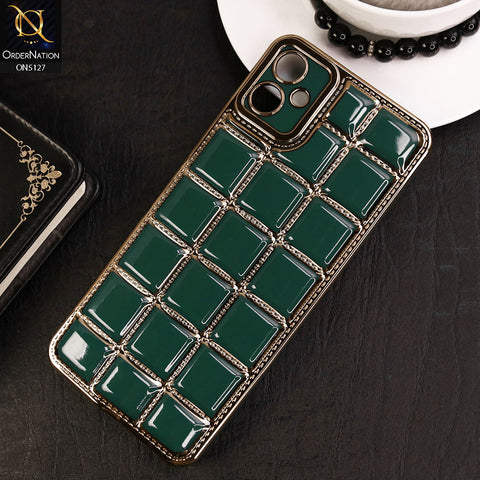 Samsung Galaxy A05 Cover - Green - New Trendy 3D Electroplating Square Grid Design Soft TPU Case