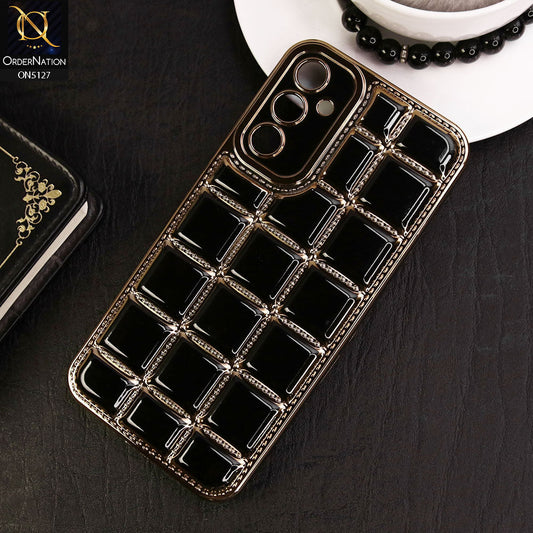 Samsung Galaxy A05s Cover - Black - New Trendy 3D Electroplating Square Grid Design Soft TPU Case