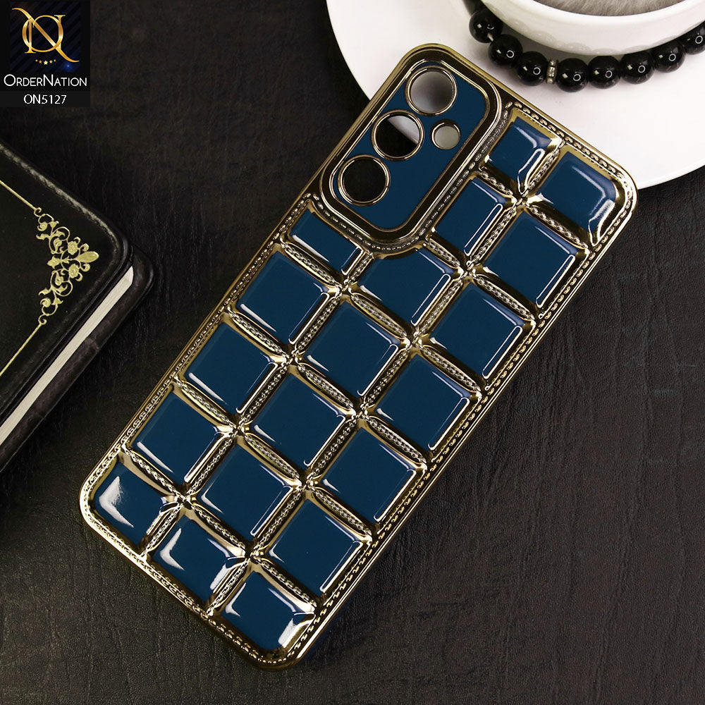 Samsung Galaxy A05s Cover - Blue - New Trendy 3D Electroplating Square Grid Design Soft TPU Case