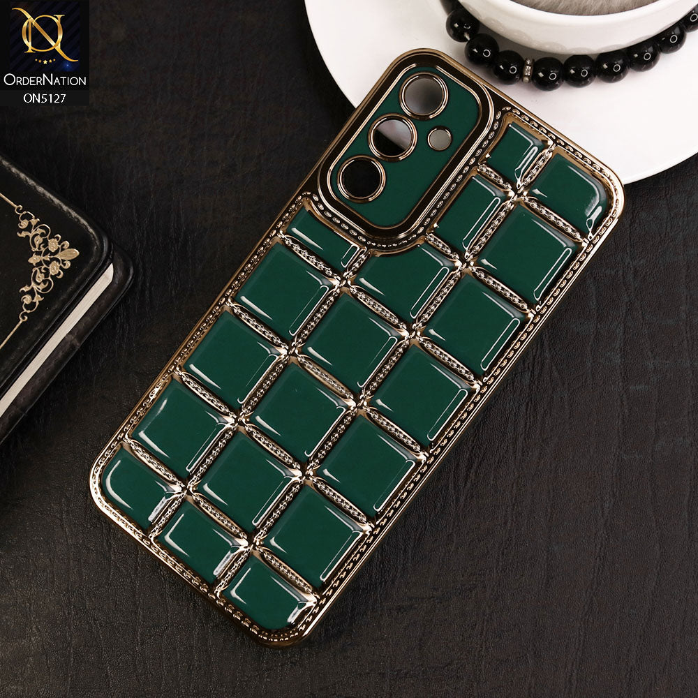 Samsung Galaxy A05s Cover - Green - New Trendy 3D Electroplating Square Grid Design Soft TPU Case