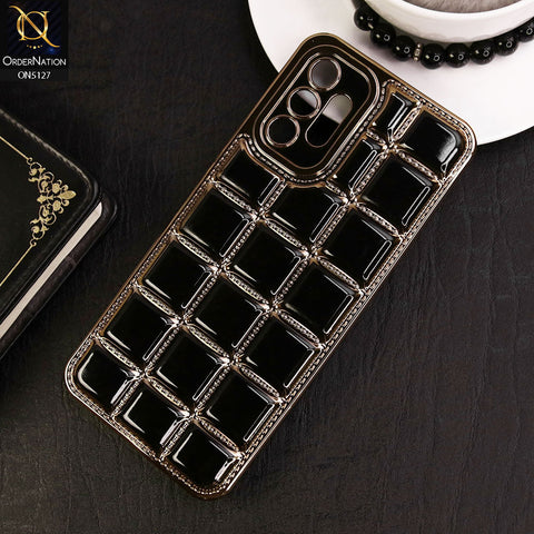 Samsung Galaxy A13 Cover - Black - New Trendy 3D Electroplating Square Grid Design Soft TPU Case