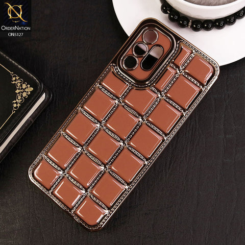 Samsung Galaxy A13 Cover - Orange - New Trendy 3D Electroplating Square Grid Design Soft TPU Case