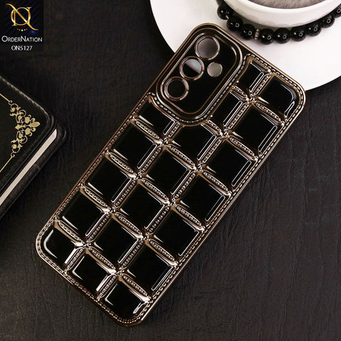 Samsung Galaxy A14 5G Cover - Black - New Trendy 3D Electroplating Square Grid Design Soft TPU Case