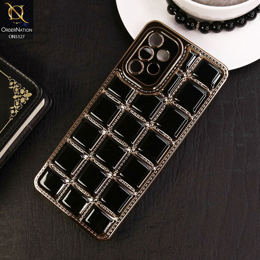 Samsung Galaxy A32 Cover - Black - New Trendy 3D Electroplating Square Grid Design Soft TPU Case