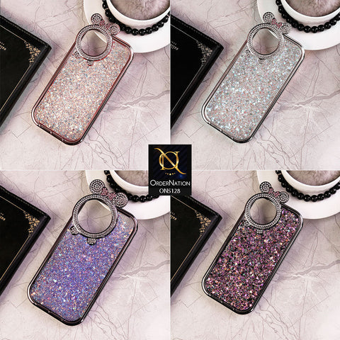 iPhone 11 Cover - Silver - New Shiny Rhinestones Round Camera Ring Bling Glitter Soft Silicon Case (Glitter Does Not Move)