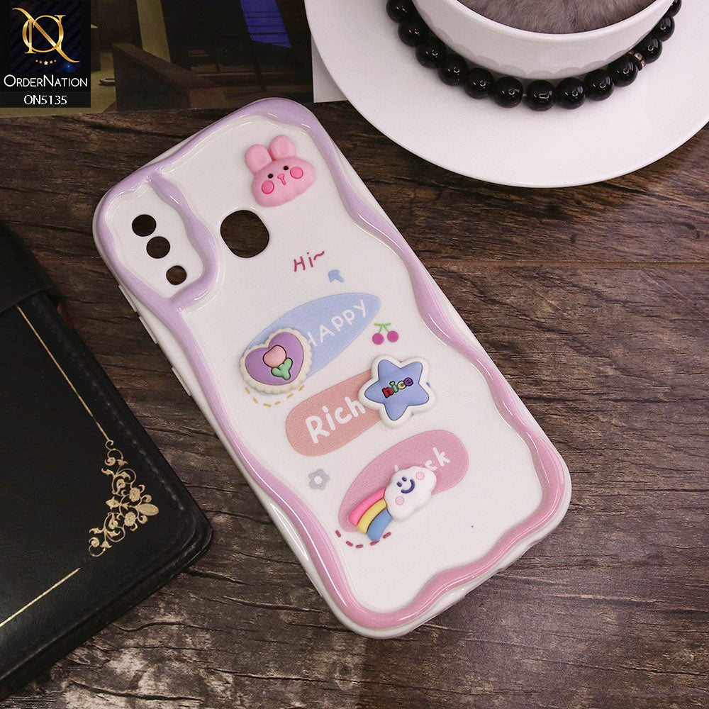 Samsung Galaxy A30 Cover - Design 2 - Cute 3D Cartoon Soft Silicon Helix Soft Borders Camera Protection Case