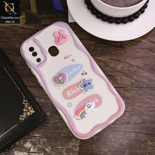 Samsung Galaxy M10s Cover - Design 2 - Cute 3D Cartoon Soft Silicon Helix Soft Borders Camera Protection Case