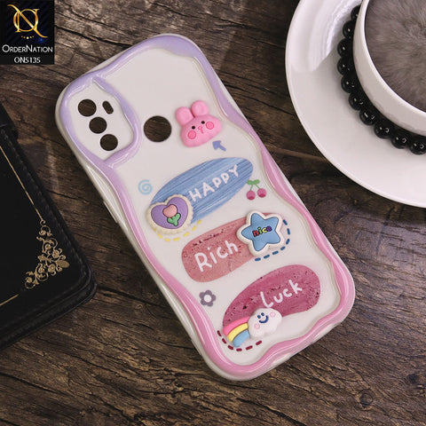 Oppo A53 Cover - Design 2 - Cute 3D Cartoon Soft Silicon Helix Soft Borders Camera Protection Case