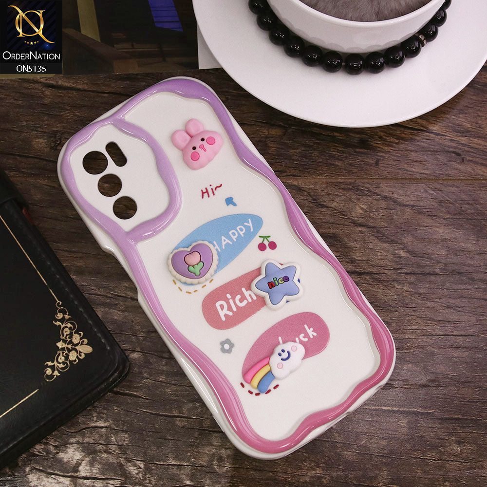 Oppo A54s Cover - Design 2 - Cute 3D Cartoon Soft Silicon Helix Soft Borders Camera Protection Case