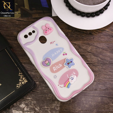 Oppo A12s Cover - Design 2 - Cute 3D Cartoon Soft Silicon Helix Soft Borders Camera Protection Case