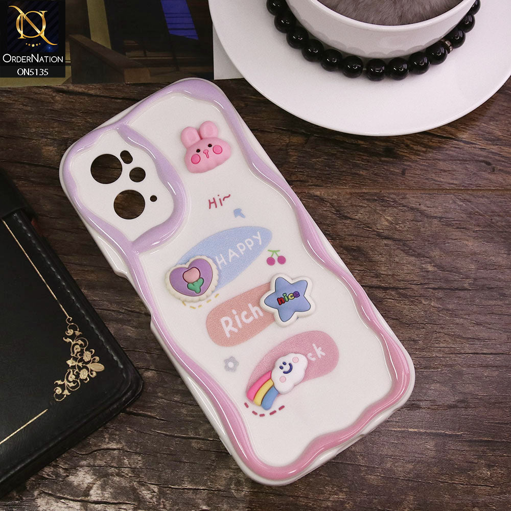 Oppo A36 Cover - Design 2 - Cute 3D Cartoon Soft Silicon Helix Soft Borders Camera Protection Case