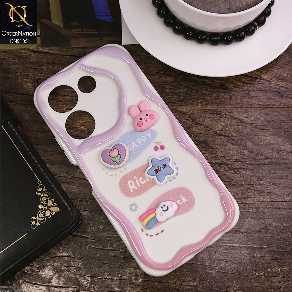 Tecno Camon 20 Pro Cover - Design 2 - Cute 3D Cartoon Soft Silicon Helix Soft Borders Camera Protection Case