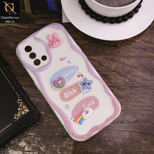 Oppo F19 Cover - Design 2 - Cute 3D Cartoon Soft Silicon Helix Soft Borders Camera Protection Case