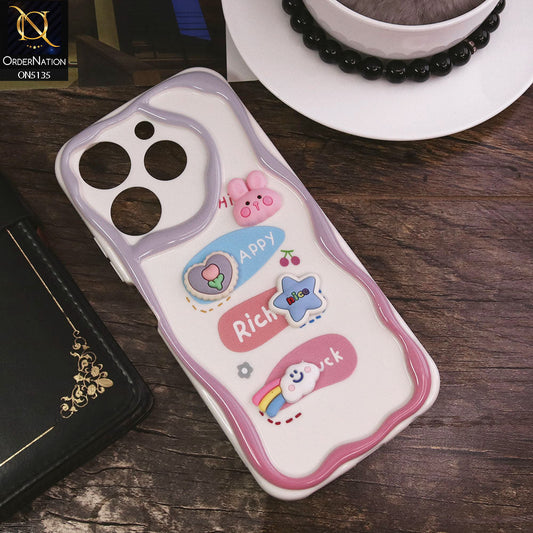 Infinix Hot 40 Pro Cover - Design 2 - Cute 3D Cartoon Soft Silicon Helix Soft Borders Camera Protection Case