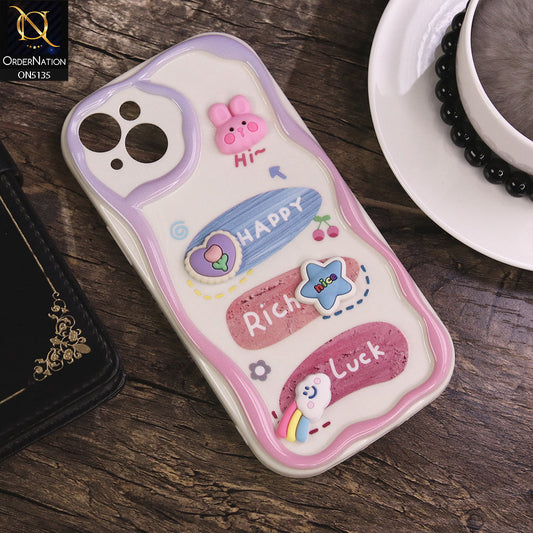 iPhone 14 Plus Cover - Design 2 - Cute 3D Cartoon Soft Silicon Helix Soft Borders Camera Protection Case