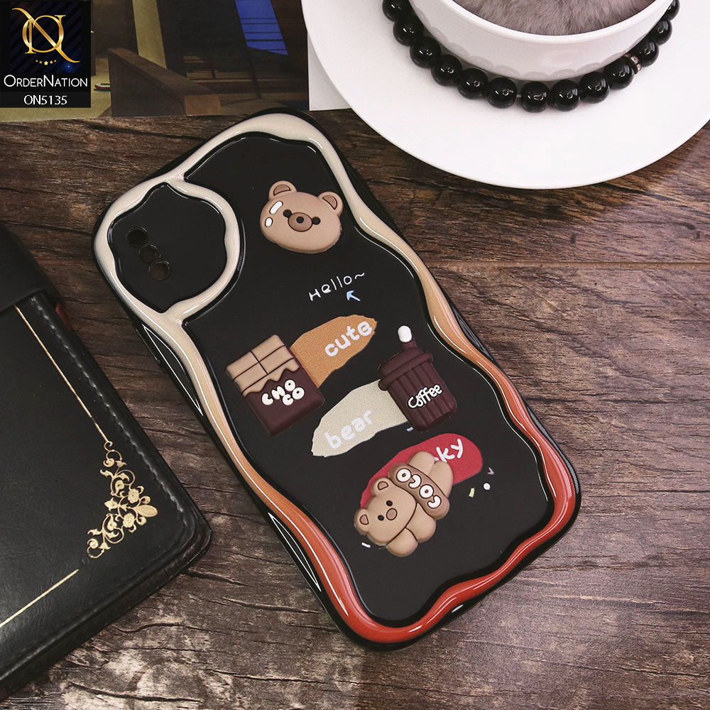 iPhone XS / X Cover - Design 1 - Cute 3D Cartoon Soft Silicon Helix Soft Borders Camera Protection Case