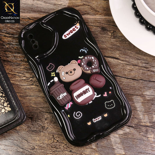 iPhone XS / X Cover - Design3 - Cute 3D Cartoon Soft Silicon Helix Soft Borders Camera Protection Case