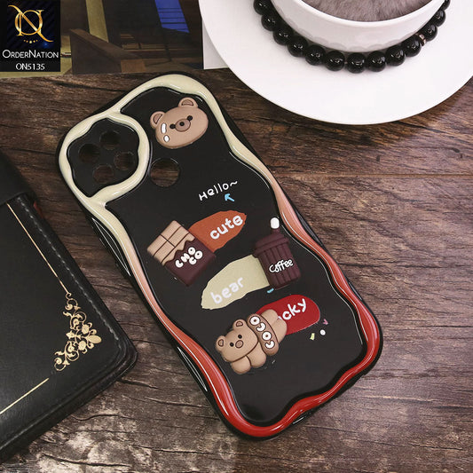 Oppo A15s Cover - Design 1 - Cute 3D Cartoon Soft Silicon Helix Soft Borders Camera Protection Case