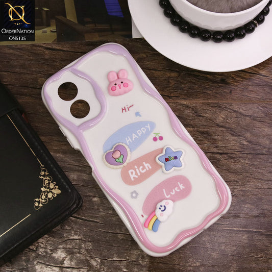 Oppo A18 Cover - Design 2 - Cute 3D Cartoon Soft Silicon Helix Soft Borders Camera Protection Case