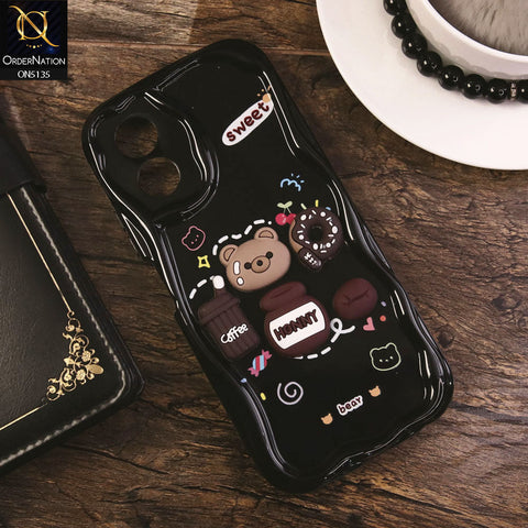 Oppo A38 Cover - Design 3 - Cute 3D Cartoon Soft Silicon Helix Soft Borders Camera Protection Case