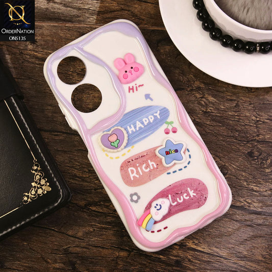 Oppo A60 Cover - Design 2 - Cute 3D Cartoon Soft Silicon Helix Soft Borders Camera Protection Case