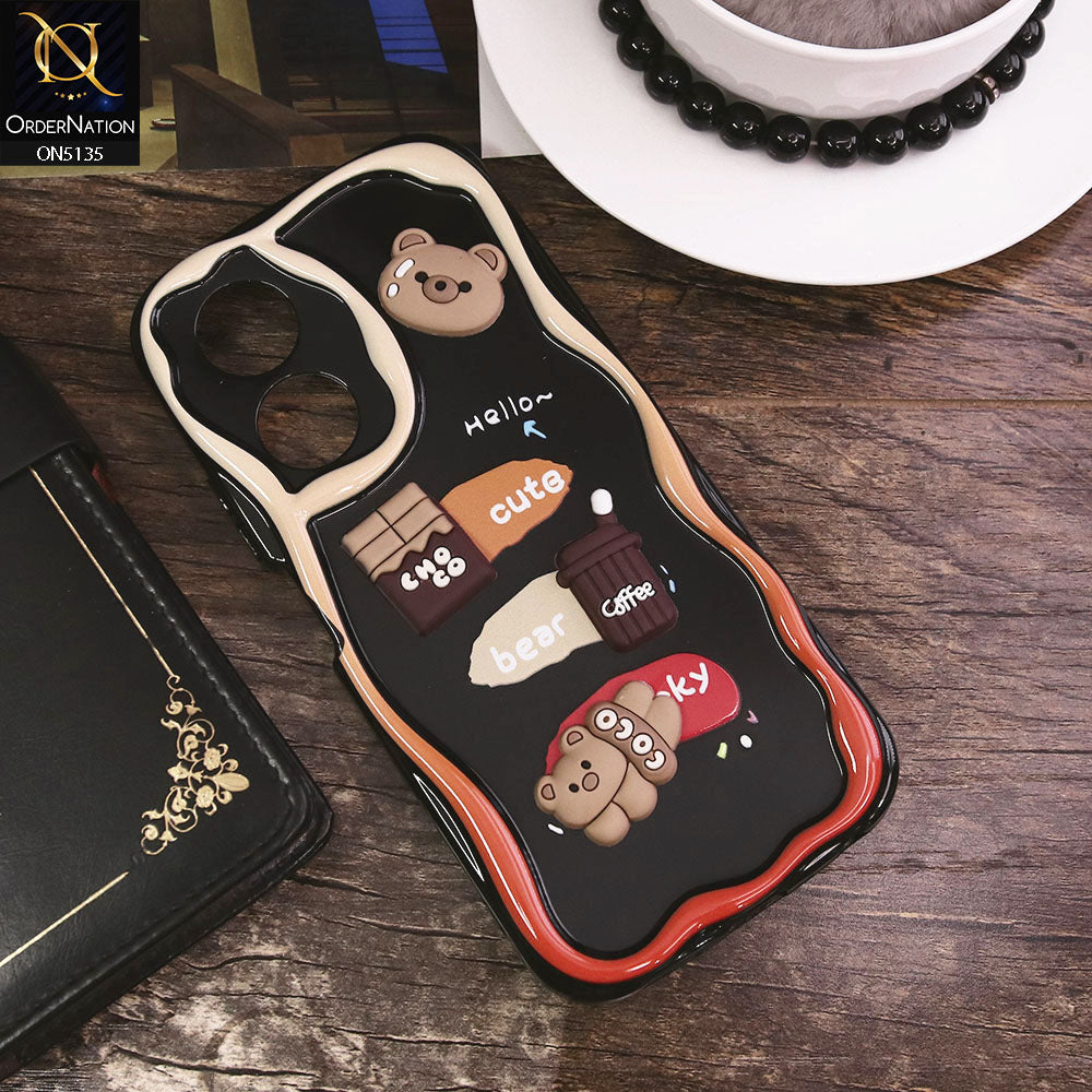 Oppo A78 4G Cover - Design 1 - Cute 3D Cartoon Soft Silicon Helix Soft Borders Camera Protection Case