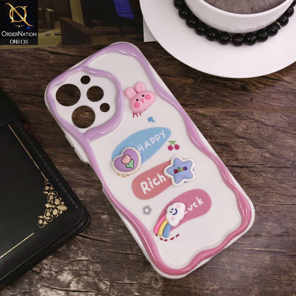 Xiaomi Redmi 12 Cover - Design 2 - Cute 3D Cartoon Soft Silicon Helix Soft Borders Camera Protection Case