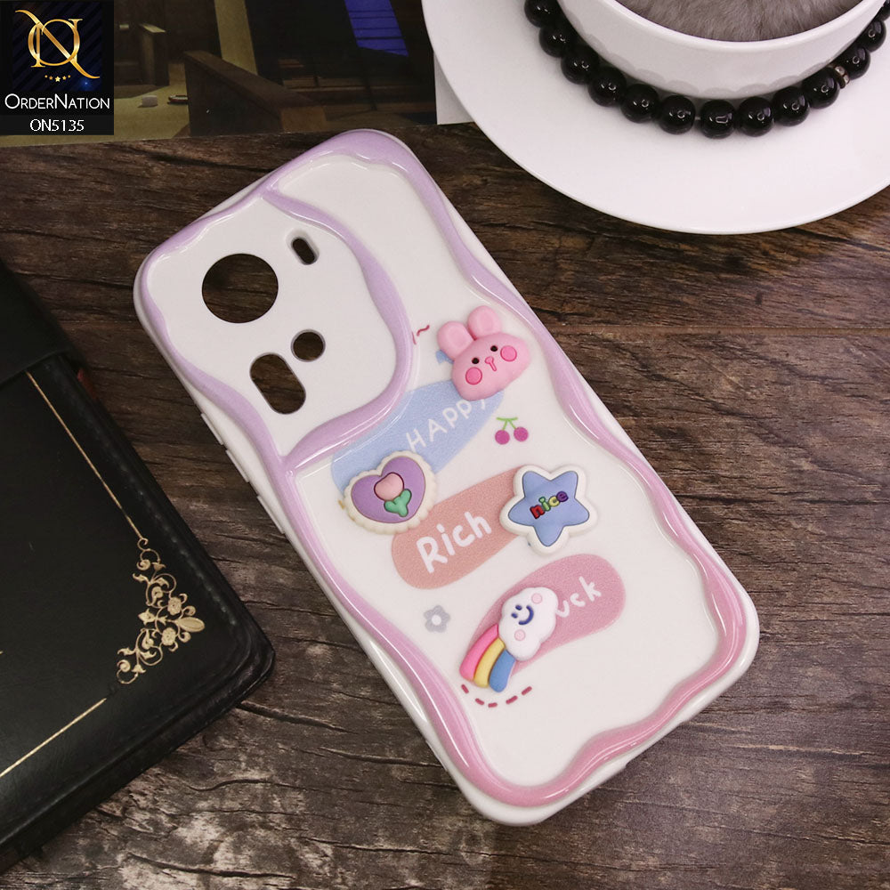 Oppo Reno 11 5G Cover - Design 2 - Cute 3D Cartoon Soft Silicon Helix Soft Borders Camera Protection Case