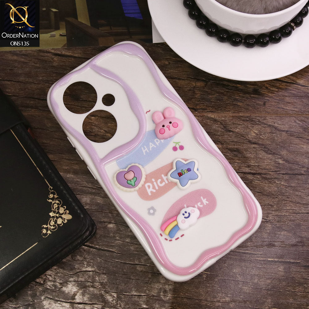 Oppo Reno 11F 5G Cover - Design 2 - Cute 3D Cartoon Soft Silicon Helix Soft Borders Camera Protection Case