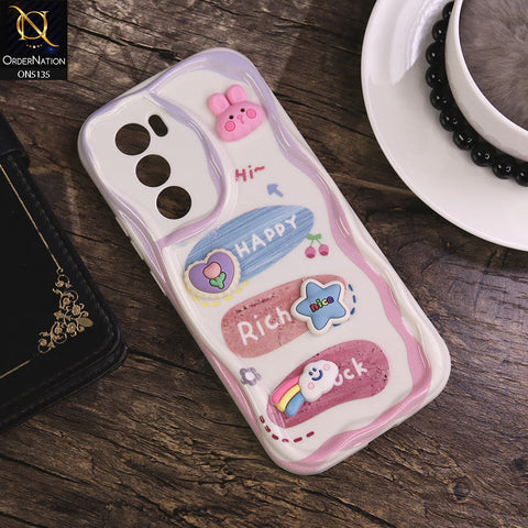 Oppo Reno 12 Cover - Design 2 - Cute 3D Cartoon Soft Silicon Helix Soft Borders Camera Protection Case