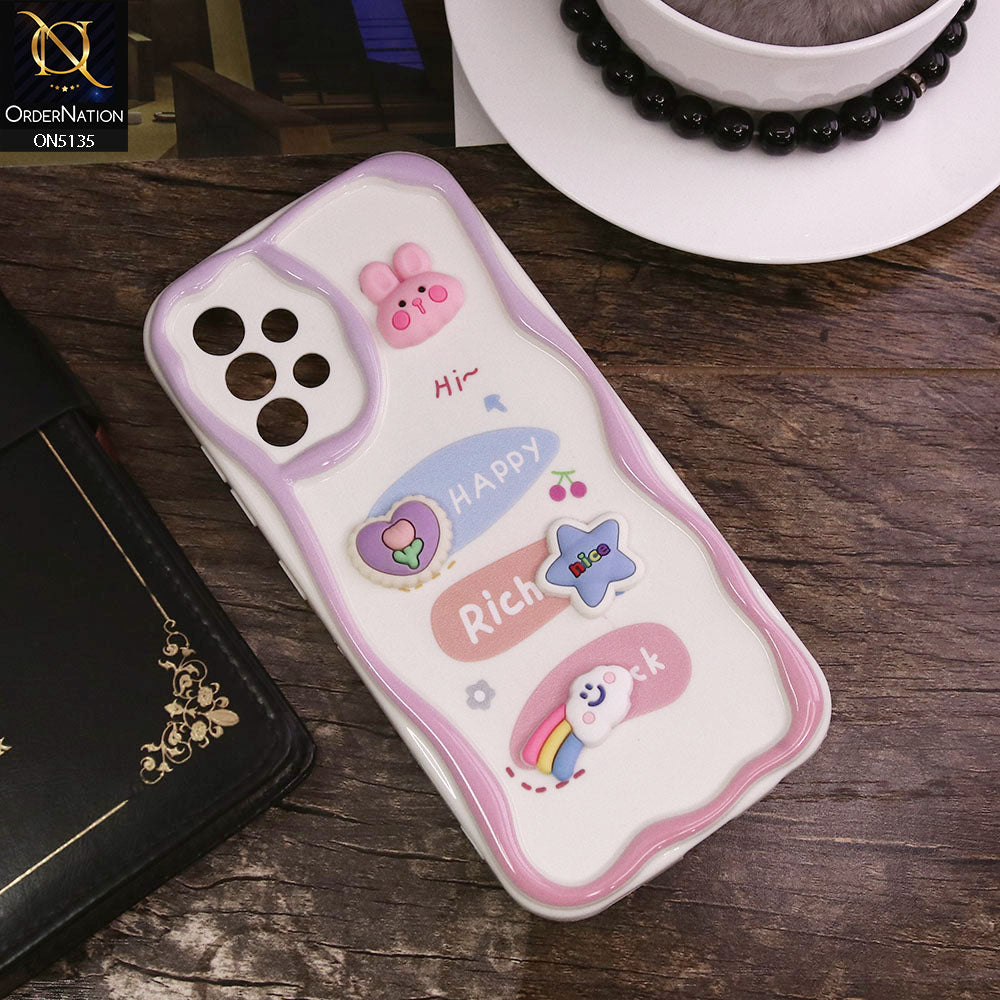 Samsung Galaxy A13 Cover - Design 2 - Cute 3D Cartoon Soft Silicon Helix Soft Borders Camera Protection Case