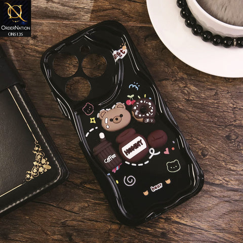 Tecno Pop 8 Cover - Design 3 - Cute 3D Cartoon Soft Silicon Helix Soft Borders Camera Protection Case