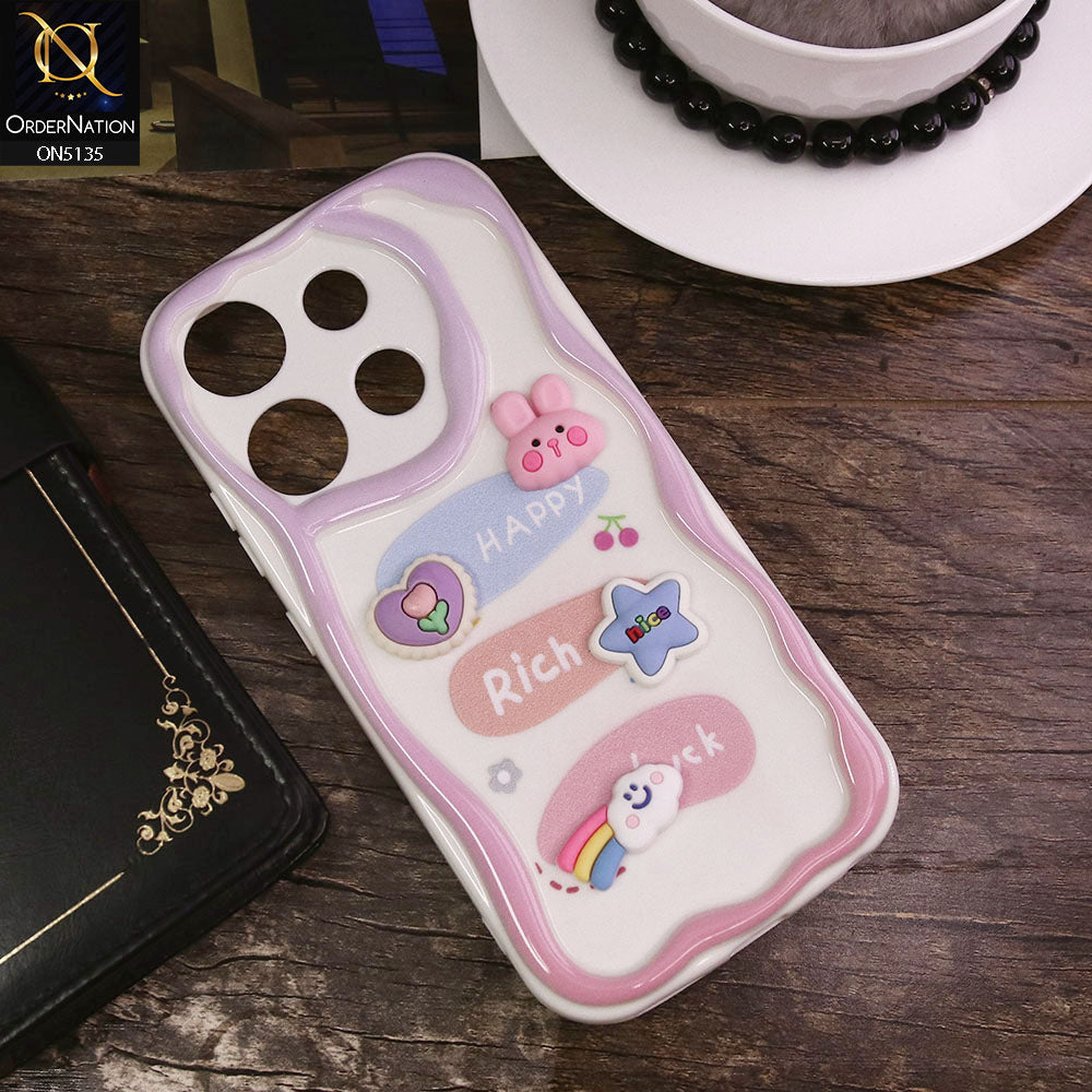 Infinix Smart 7 Cover - Design 2 - Cute 3D Cartoon Soft Silicon Helix Soft Borders Camera Protection Case