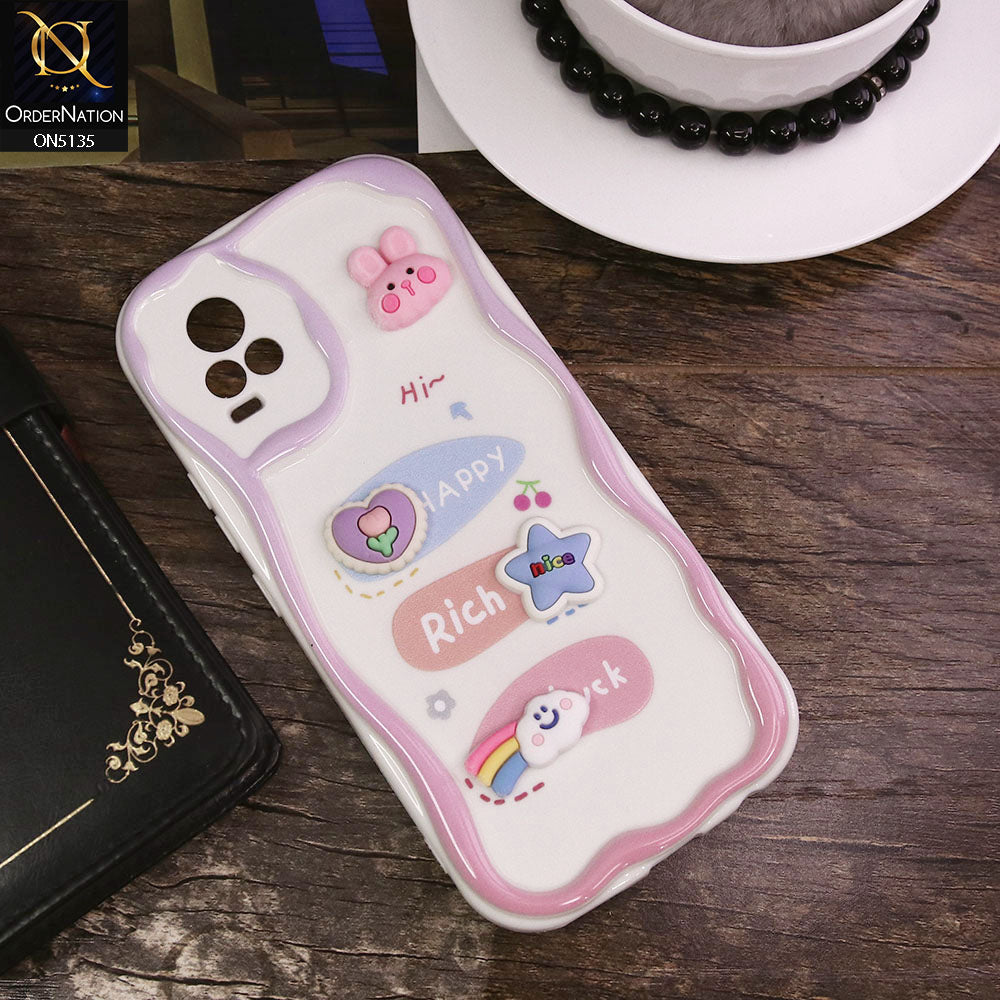 Vivo V21e Cover - Design 2 - Cute 3D Cartoon Soft Silicon Helix Soft Borders Camera Protection Case