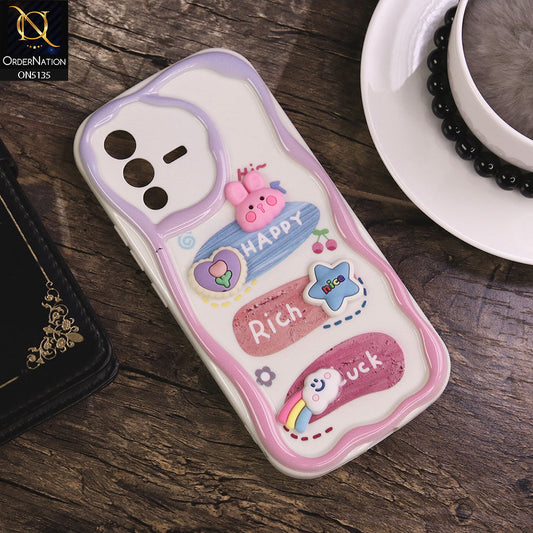 Vivo V23 5G Cover - Design 2 - Cute 3D Cartoon Soft Silicon Helix Soft Borders Camera Protection Case