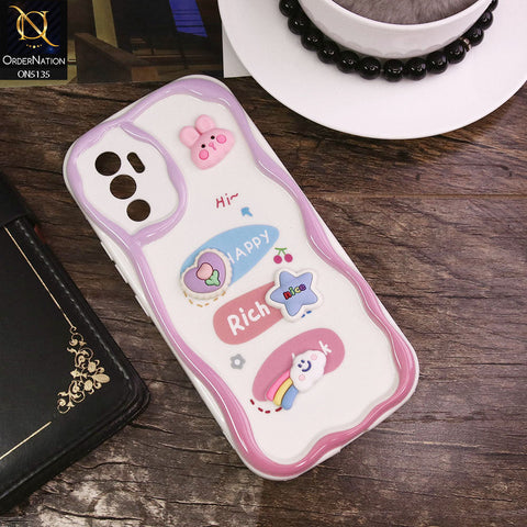 Vivo V23e 5G Cover - Design 2 - Cute 3D Cartoon Soft Silicon Helix Soft Borders Camera Protection Case