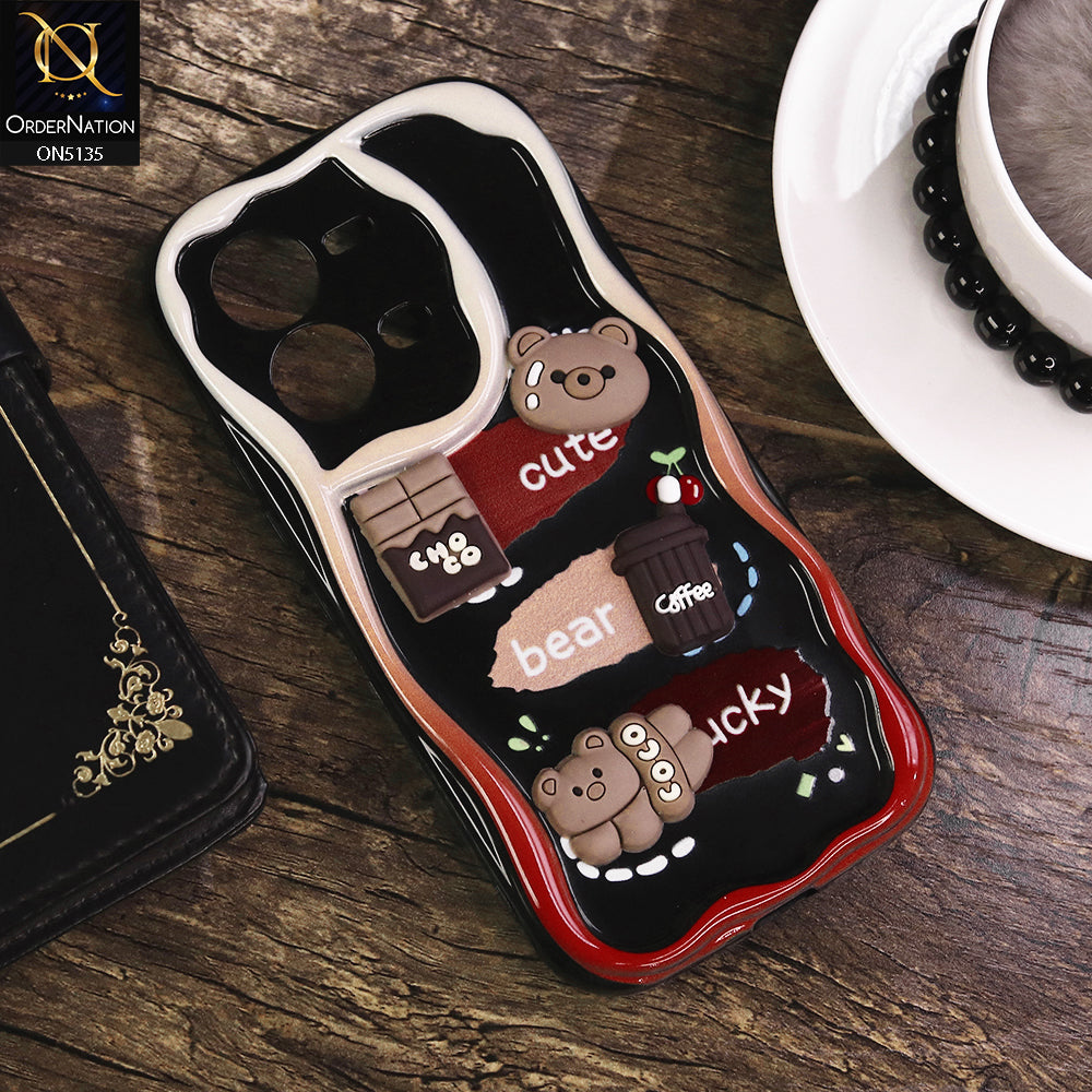 Vivo V25 5G Cover - Design 1 - Cute 3D Cartoon Soft Silicon Helix Soft Borders Camera Protection Case