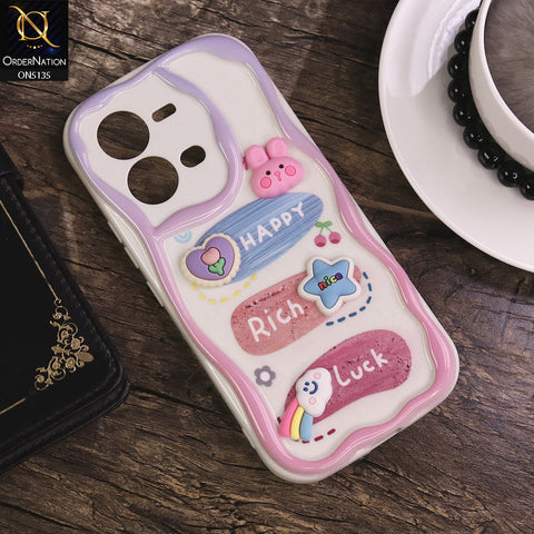 Vivo V25 5G Cover - Design 2 - Cute 3D Cartoon Soft Silicon Helix Soft Borders Camera Protection Case