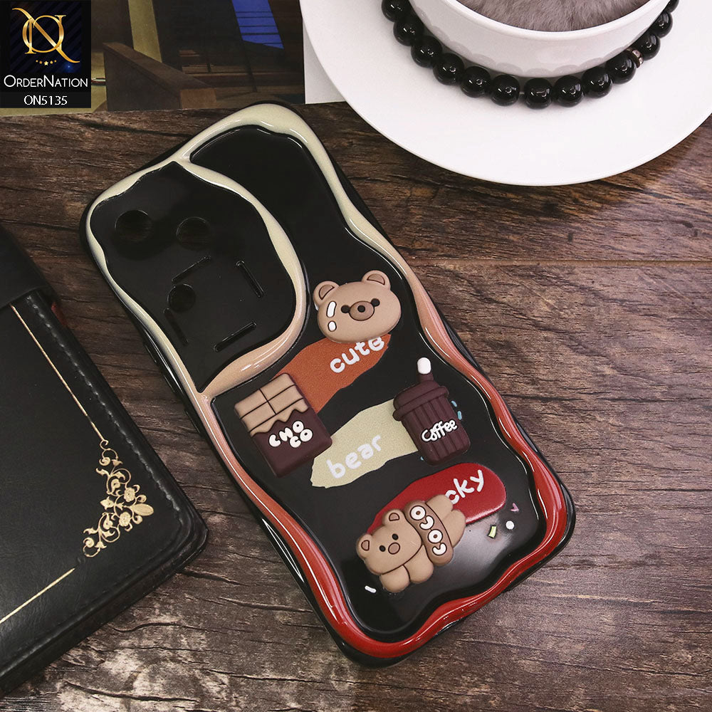 Vivo V30 Cover - Design 1 - Cute 3D Cartoon Soft Silicon Helix Soft Borders Camera Protection Case