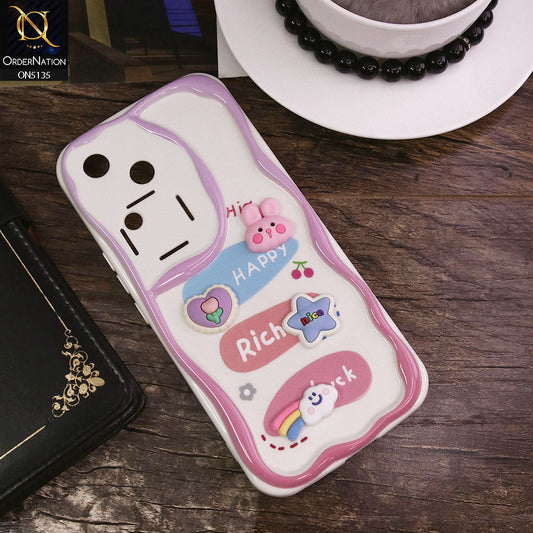 Vivo V30 Cover - Design 2 - Cute 3D Cartoon Soft Silicon Helix Soft Borders Camera Protection Case