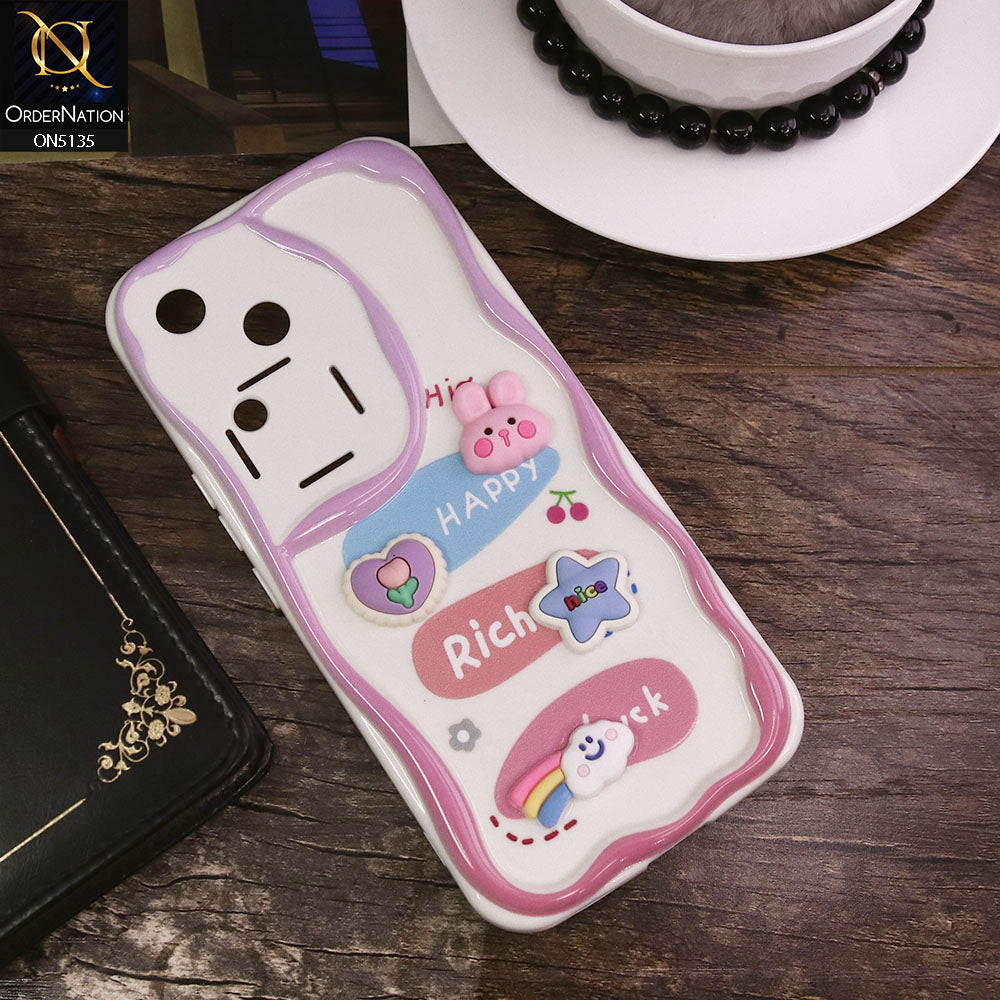 Vivo S18 Cover - Design 2 - Cute 3D Cartoon Soft Silicon Helix Soft Borders Camera Protection Case