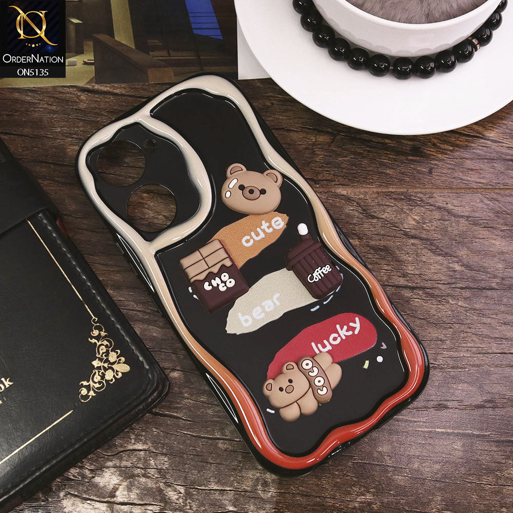 Vivo Y03 Cover - Design 1 - Cute 3D Cartoon Soft Silicon Helix Soft Borders Camera Protection Case