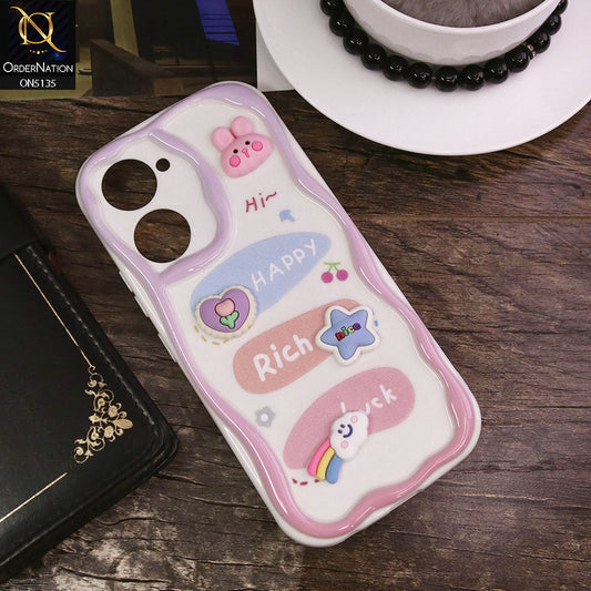 Vivo Y03 Cover - Design 2 - Cute 3D Cartoon Soft Silicon Helix Soft Borders Camera Protection Case