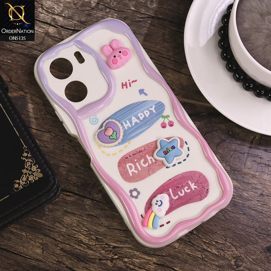 Vivo Y35m Cover - Design 2 - Cute 3D Cartoon Soft Silicon Helix Soft Borders Camera Protection Case