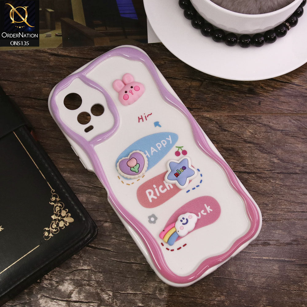 Vivo Y21t Cover - Design 2 - Cute 3D Cartoon Soft Silicon Helix Soft Borders Camera Protection Case