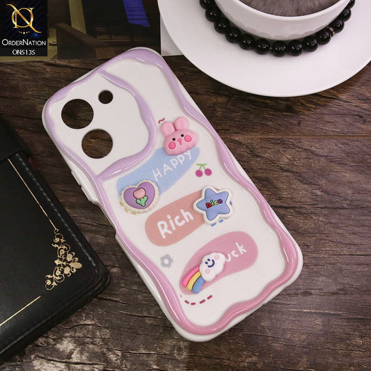 Vivo Y27s Cover - Design 2 - Cute 3D Cartoon Soft Silicon Helix Soft Borders Camera Protection Case