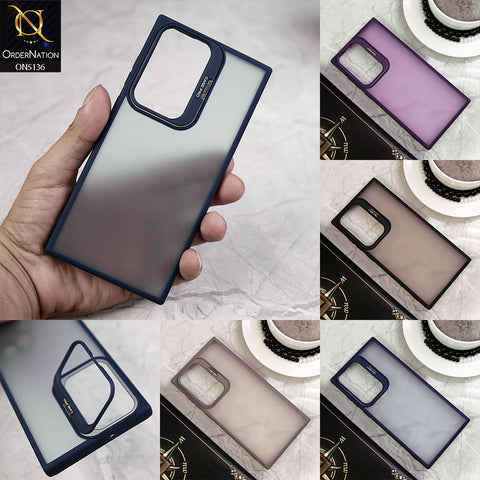 Samsung Galaxy S24 Ultra Cover - Black - Luxury Case Pro Camera Bracket Stand Translucent Soct Border Protective Case