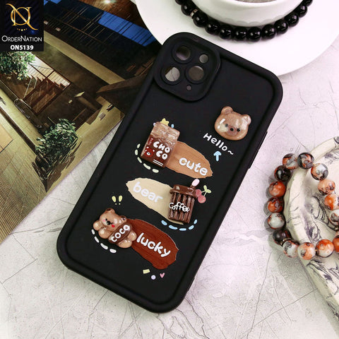 iPhone 11 Pro Max Cover - Black - Trendy 3D Cute Cartoon And Coffee Chocolate Soft Silicon Shockproof Case With Camera Protection